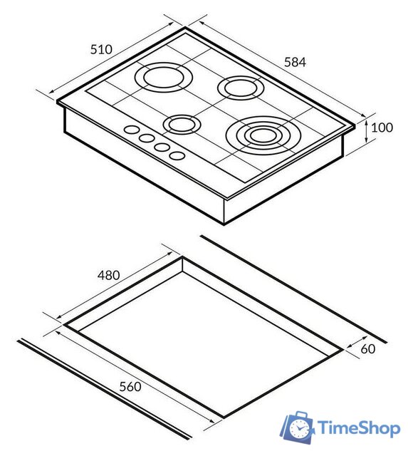 Варочная панель Hiberg VM 6145 W - Изображение №6 — Интернет-магазин Time-Shop