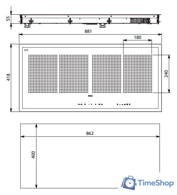 Варочная панель Falmec Piano Induzione 2 zone 88x42 - Изображение №3 — Интернет-магазин Time-Shop