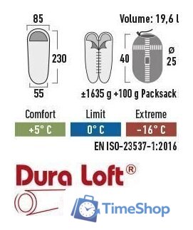 Спальный мешок High Peak TR 300 23061 (правая молния, темно-красный/серый) - Изображение №6 — Интернет-магазин Time-Shop