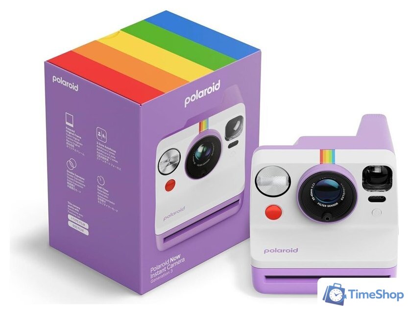 Фотоаппарат Polaroid Now Instant Camera Generation 3 (фиолетовый/белый) - Изображение №3 — Интернет-магазин Time-Shop