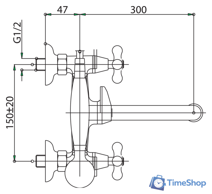 Смеситель Ferro Retro XR11A - Изображение №2 — Интернет-магазин Time-Shop