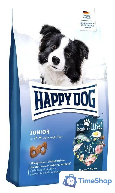 Сухой корм для собак Happy Dog Junior fit & vital 10 кг - Изображение №1 — Интернет-магазин Time-Shop