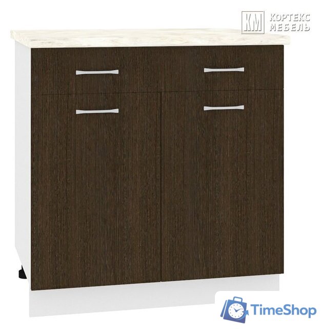 Шкаф напольный Кортекс-мебель Корнелия Лира НШ80р1ш (венге/марсель) - Изображение №1 — Интернет-магазин Time-Shop