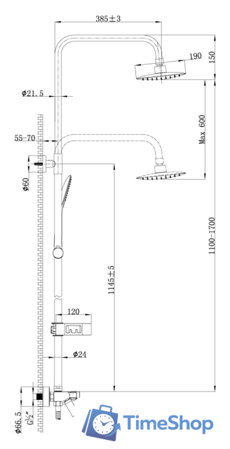 Душевая система  Lemark LM7002C - Изображение №2 — Интернет-магазин Time-Shop