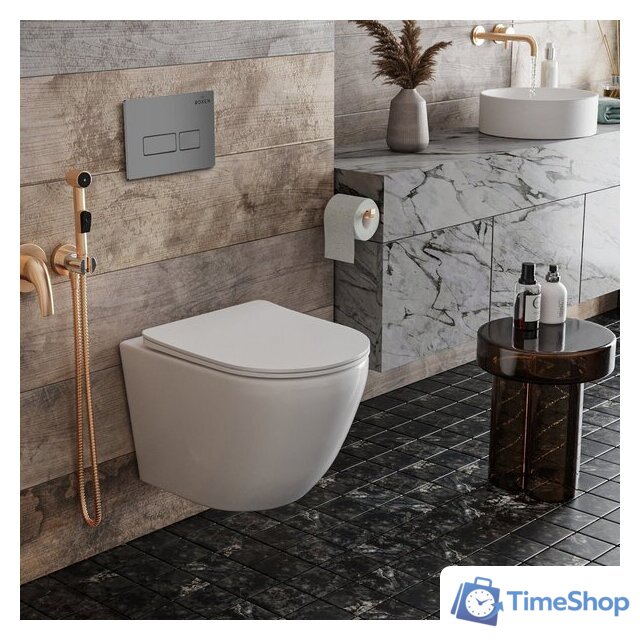 Унитаз подвесной Roxen Antares One Rimless 6 в 1 StounFix Dual Fresh 597373 (кнопка: матовая) - Изображение №11 — Интернет-магазин Time-Shop