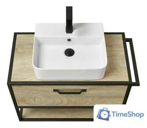  Акватон Тумба Фабрик 80 под умывальник Джой-3 (дуб эндгрейн) - Изображение №2 — Интернет-магазин Time-Shop