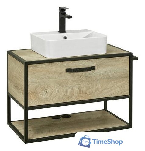  Акватон Тумба Фабрик 80 под умывальник Джой-3 (дуб эндгрейн) - Изображение №1 — Интернет-магазин Time-Shop