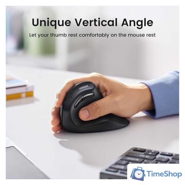 Вертикальная мышь Ugreen MU008 25444 (черный) - Изображение №6 — Интернет-магазин Time-Shop