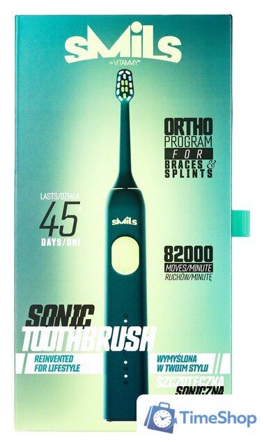 Электрическая зубная щетка Vitammy SMILS (глубокая вода) - Изображение №2 — Интернет-магазин Time-Shop