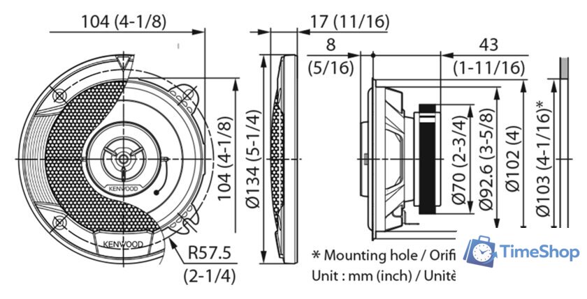 Коаксиальная АС Kenwood KFC-S1066 - Изображение №2 — Интернет-магазин Time-Shop