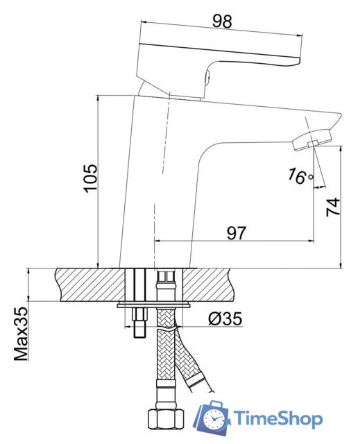 Смеситель Cersanit Cersania 63030 - Изображение №2 — Интернет-магазин Time-Shop