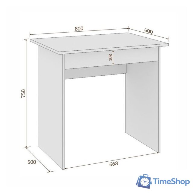 Стол Кортекс-мебель Эльф 80-1ш (белый) - Изображение №5 — Интернет-магазин Time-Shop