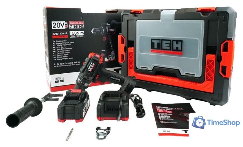 Ударная дрель-шуруповерт TEH TDBL1520-1B (с 1-им АКБ, кейс) - Изображение №2 — Интернет-магазин Time-Shop