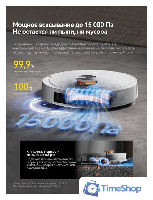 Робот-пылесос Deerma DEM-S30 Pro Plus - Изображение №4 — Интернет-магазин Time-Shop