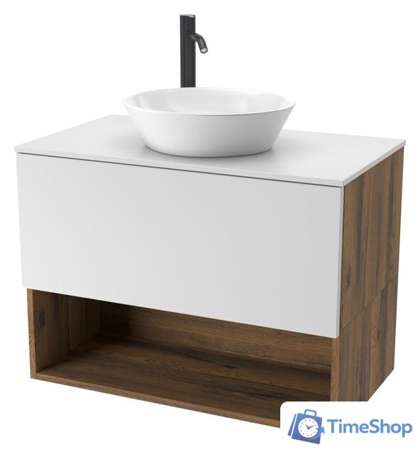  ЗОВ Тумба под умывальник Кито-2 70 2K70LA0MWMC-KP13W (аттик/белый матовый) - Изображение №1 — Интернет-магазин Time-Shop