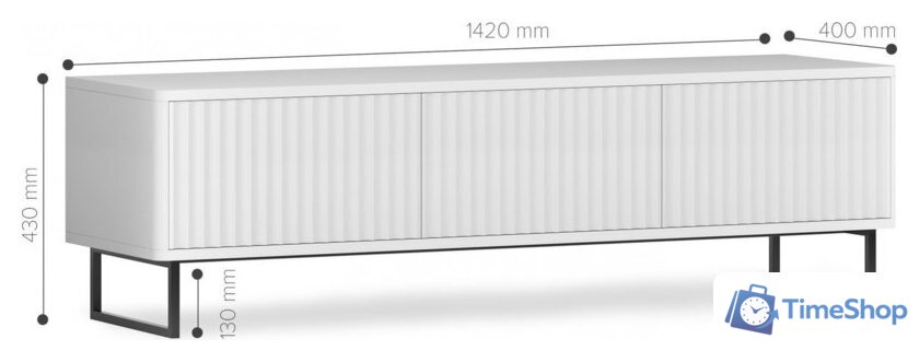 Тумба Shtabe Royal 5031 эко (белый/белый/черный) - Изображение №4 — Интернет-магазин Time-Shop