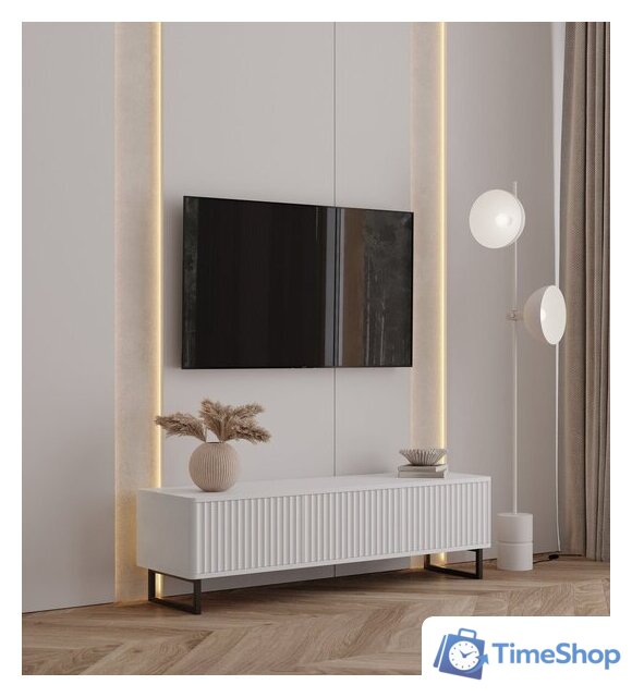 Тумба Shtabe Royal 5031 эко (белый/белый/черный) - Изображение №2 — Интернет-магазин Time-Shop