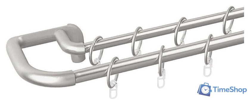 Карниз для штор UG Home Раздвижной 2-рядный 2UT-230-330-SN (атласный никель, 2.3-3.3м) - Изображение №1 — Интернет-магазин Time-Shop