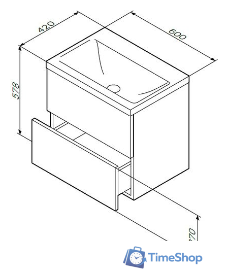  AM.PM Тумба под умывальник 60 M90FHX06022WG - Изображение №3 — Интернет-магазин Time-Shop