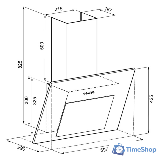 Кухонная вытяжка Krona Freya 600 Black PB - Изображение №2 — Интернет-магазин Time-Shop