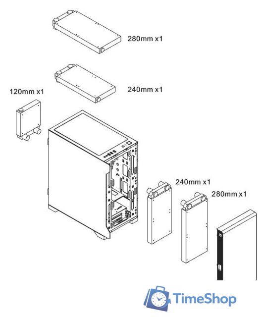 Корпус Thermaltake S100 TG Snow Edition CA-1Q9-00S6WN-00 - Изображение №12 — Интернет-магазин Time-Shop