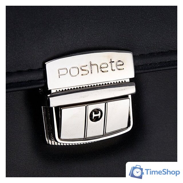 Мужская сумка Poshete 250-9628-BLK (черный) - Изображение №4 — Интернет-магазин Time-Shop