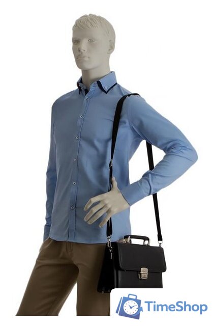 Мужская сумка Poshete 250-9628-BLK (черный) - Изображение №8 — Интернет-магазин Time-Shop