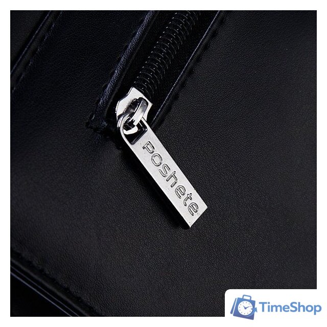 Мужская сумка Poshete 250-9628-BLK (черный) - Изображение №5 — Интернет-магазин Time-Shop