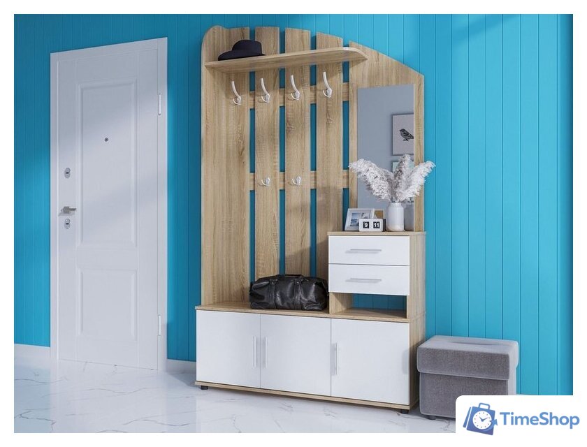 Стенка Сокол ВШ-2.2 (дуб сонома/белый) - Изображение №3 — Интернет-магазин Time-Shop