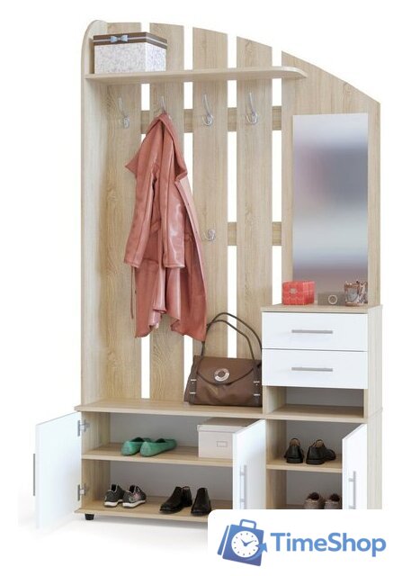 Стенка Сокол ВШ-2.2 (дуб сонома/белый) - Изображение №2 — Интернет-магазин Time-Shop