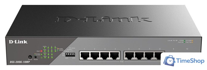 Управляемый коммутатор 2-го уровня D-Link DSS-200G-10MP/A1A - Изображение №1 — Интернет-магазин Time-Shop