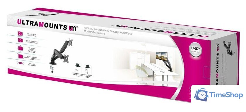 Кронштейн для монитора Ultramounts UM705 (черный) - Изображение №2 — Интернет-магазин Time-Shop