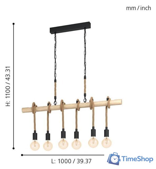 Подвесная люстра Eglo Youngstown 43319 - Изображение №3 — Интернет-магазин Time-Shop