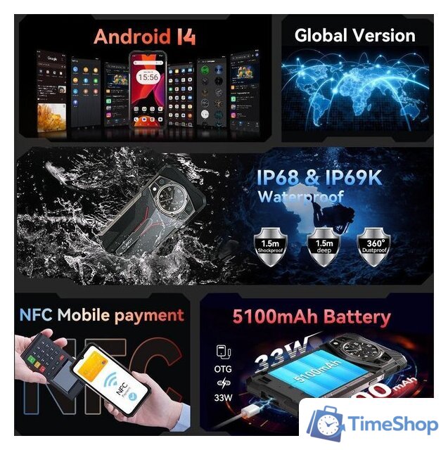 Телефон Cubot KingKong AX 12GB/256GB (черный) - Изображение №8 — Интернет-магазин Time-Shop