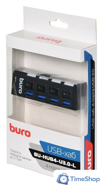 USB-хаб Buro BU-HUB4-U3.0-L - Изображение №5 — Интернет-магазин Time-Shop