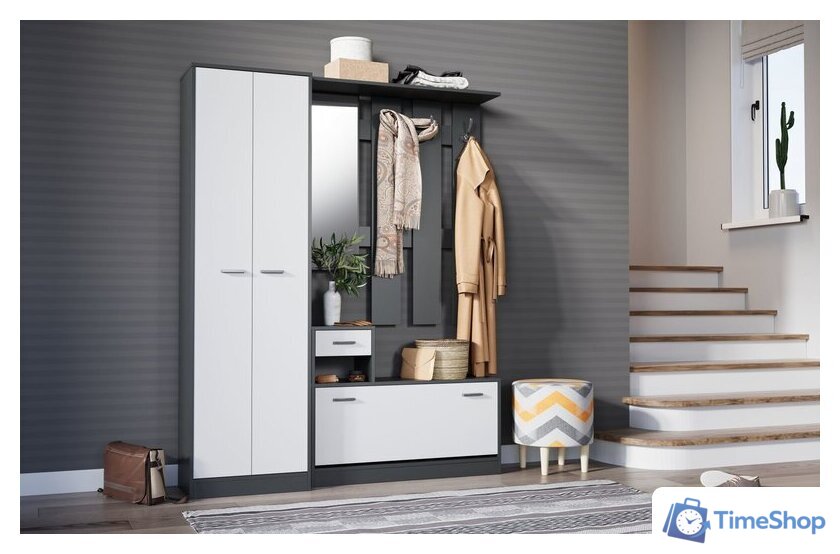 Стенка Империал Интер (антрацит/белый) - Изображение №3 — Интернет-магазин Time-Shop