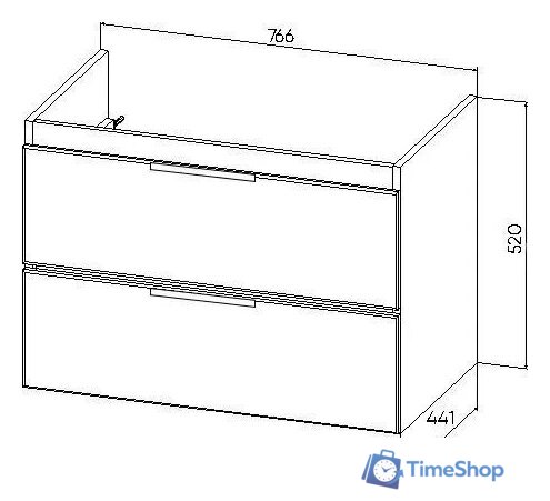  Viant Тумба под умывальник Берлин Moduo 80 VBER80MDBEL-T2YP - Изображение №9 — Интернет-магазин Time-Shop