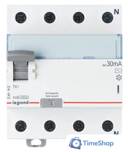 Устройство защитного отключения Legrand TX3 4P 63A 30мА 10kA 4M 403010 - Изображение №1 — Интернет-магазин Time-Shop