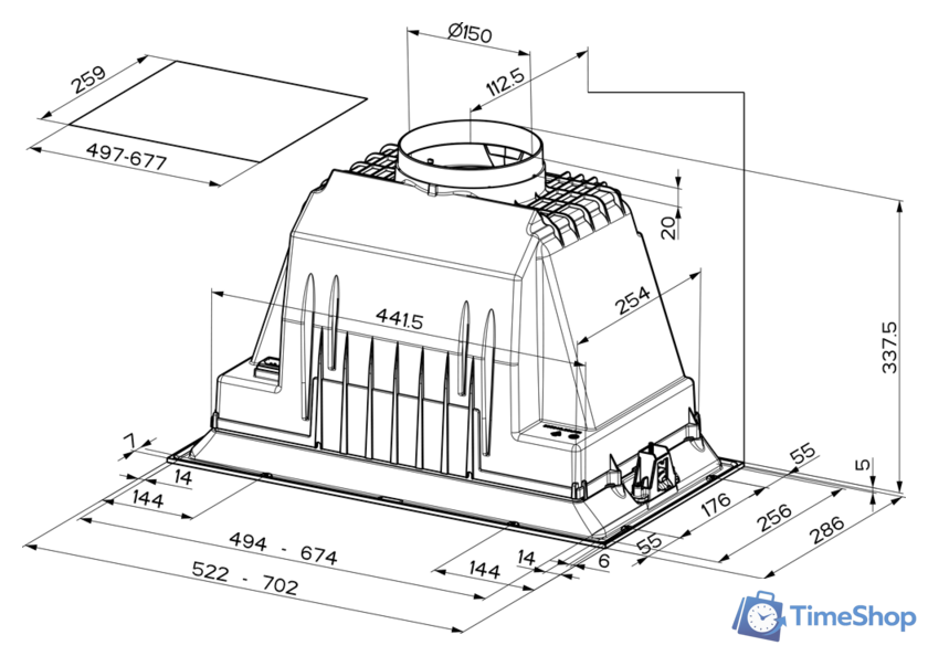 Кухонная вытяжка Faber Inka Plus HC X A70 305.0602.048 - Изображение №2 — Интернет-магазин Time-Shop