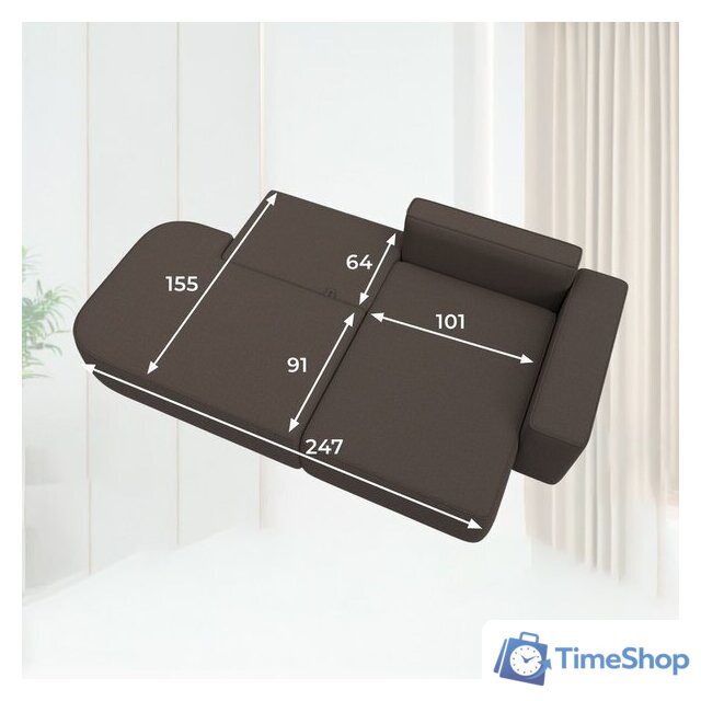 Угловой диван Лига диванов Лига-065 правый 129798 (рогожка амур 05 коричневый) - Изображение №9 — Интернет-магазин Time-Shop