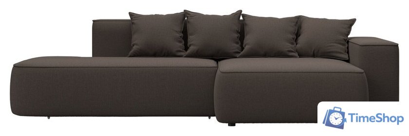 Угловой диван Лига диванов Лига-065 правый 129798 (рогожка амур 05 коричневый) - Изображение №1 — Интернет-магазин Time-Shop