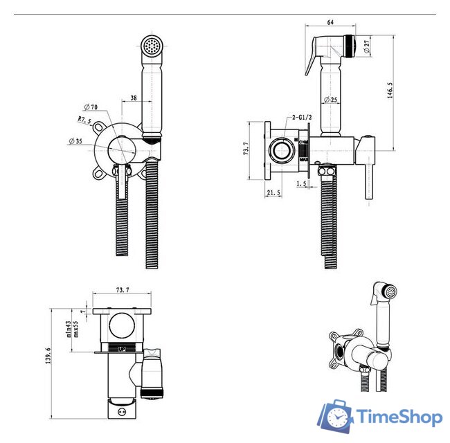 Унитаз напольный Lauter W09 P-TRAP 21900001 + гигиенический душ Jet 21TZ232BM (горизонтальный выпуск) - Изображение №22 — Интернет-магазин Time-Shop