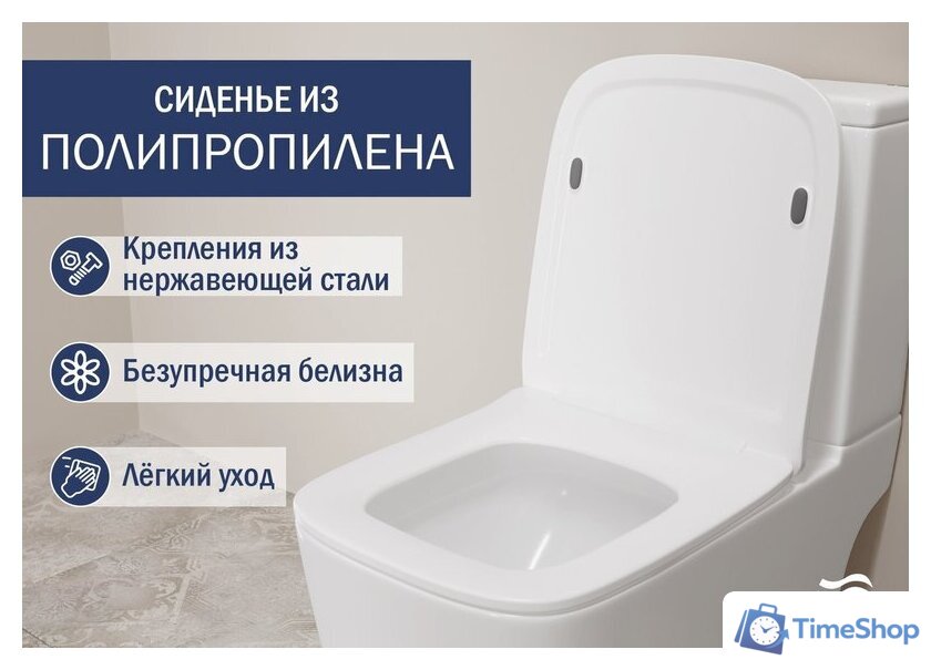 Унитаз напольный Lauter W09 P-TRAP 21900001 + гигиенический душ Jet 21TZ232BM (горизонтальный выпуск) - Изображение №5 — Интернет-магазин Time-Shop