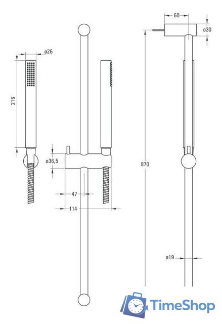 Душевая гарнитура Deante Karbo NCC B51K - Изображение №4 — Интернет-магазин Time-Shop