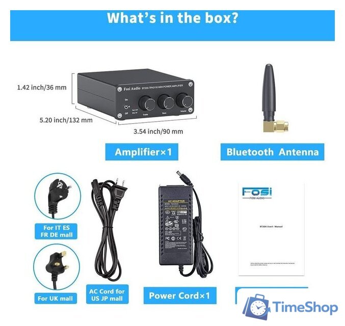 Усилитель мощности Fosi Audio BT20A - Изображение №3 — Интернет-магазин Time-Shop