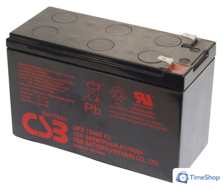 Аккумулятор для ИБП CSB Battery UPS12460 F2 (12В/9 А·ч) - Изображение №1 — Интернет-магазин Time-Shop