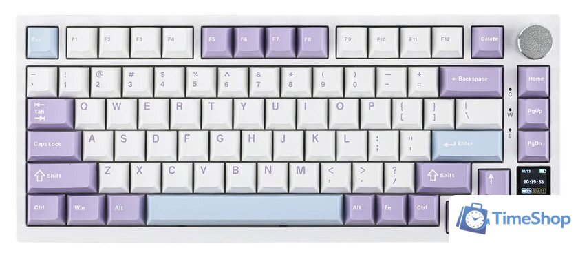 Клавиатура Ajazz AK820 Pro (белый/фиолетовый, Ajazz Flying Fish) - Изображение №1 — Интернет-магазин Time-Shop