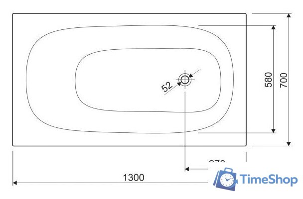 Ванна Cezares Eco 130x70 - Изображение №3 — Интернет-магазин Time-Shop