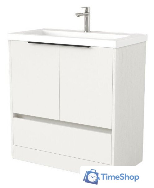  Дабер Тумба под умывальник 017 Тобага/Эридан 80 Т17.8Т.0.5Ч (белый древесный/ручка черная) - Изображение №1 — Интернет-магазин Time-Shop