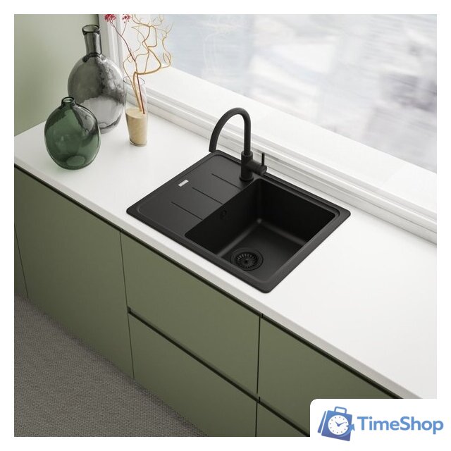 Кухонная мойка Franke Basis BFG 611-62 114.0693.558 (черный матовый) - Изображение №2 — Интернет-магазин Time-Shop